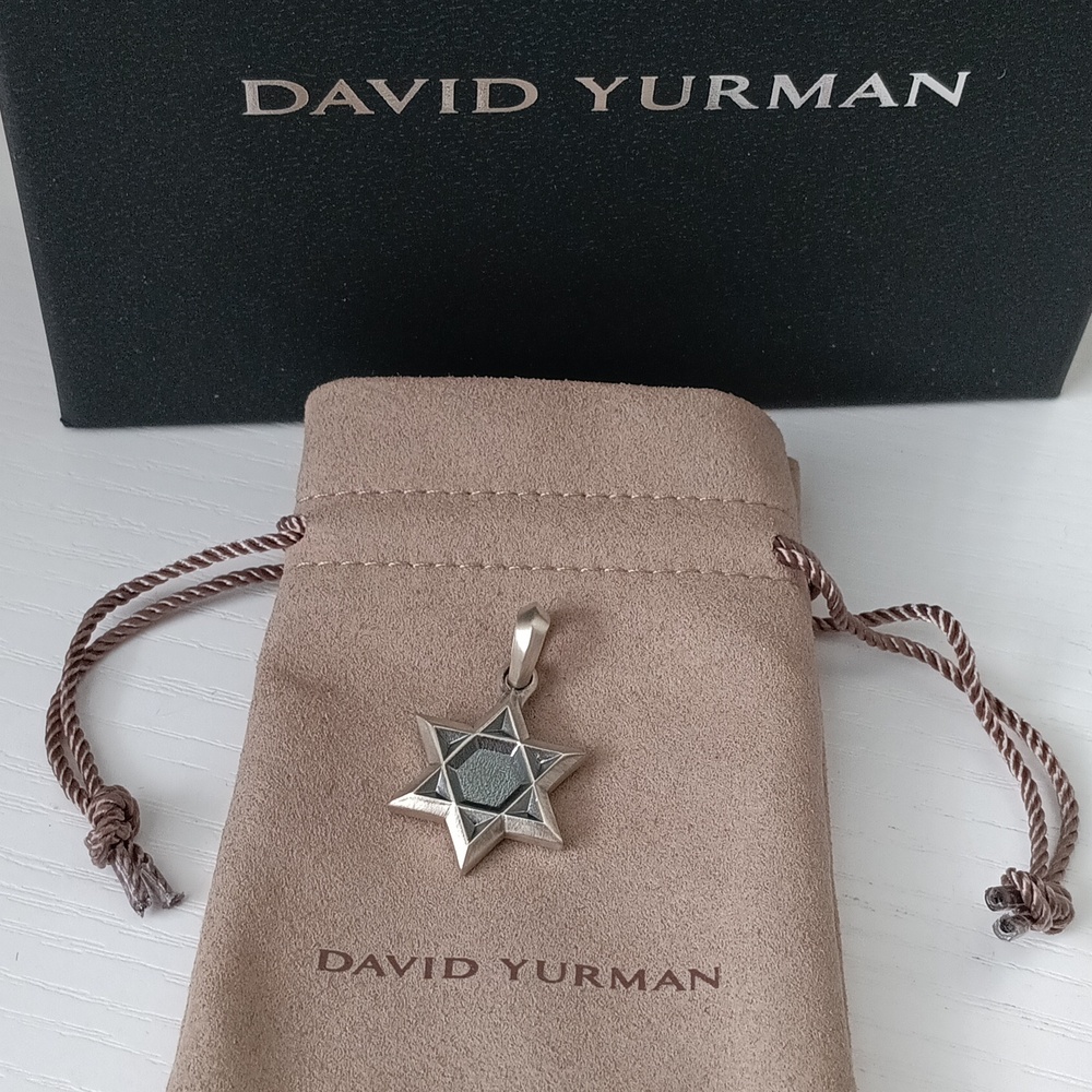David Yurman Sterling Silver Men's Star if David Pendant Amulet